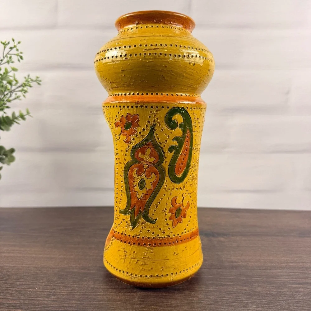 Bitossi Liberty Candle Holder Yellow Italian Pottery Rosenthal Netter